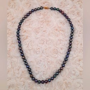 Real Freshwater Black Pearl 18" Necklace